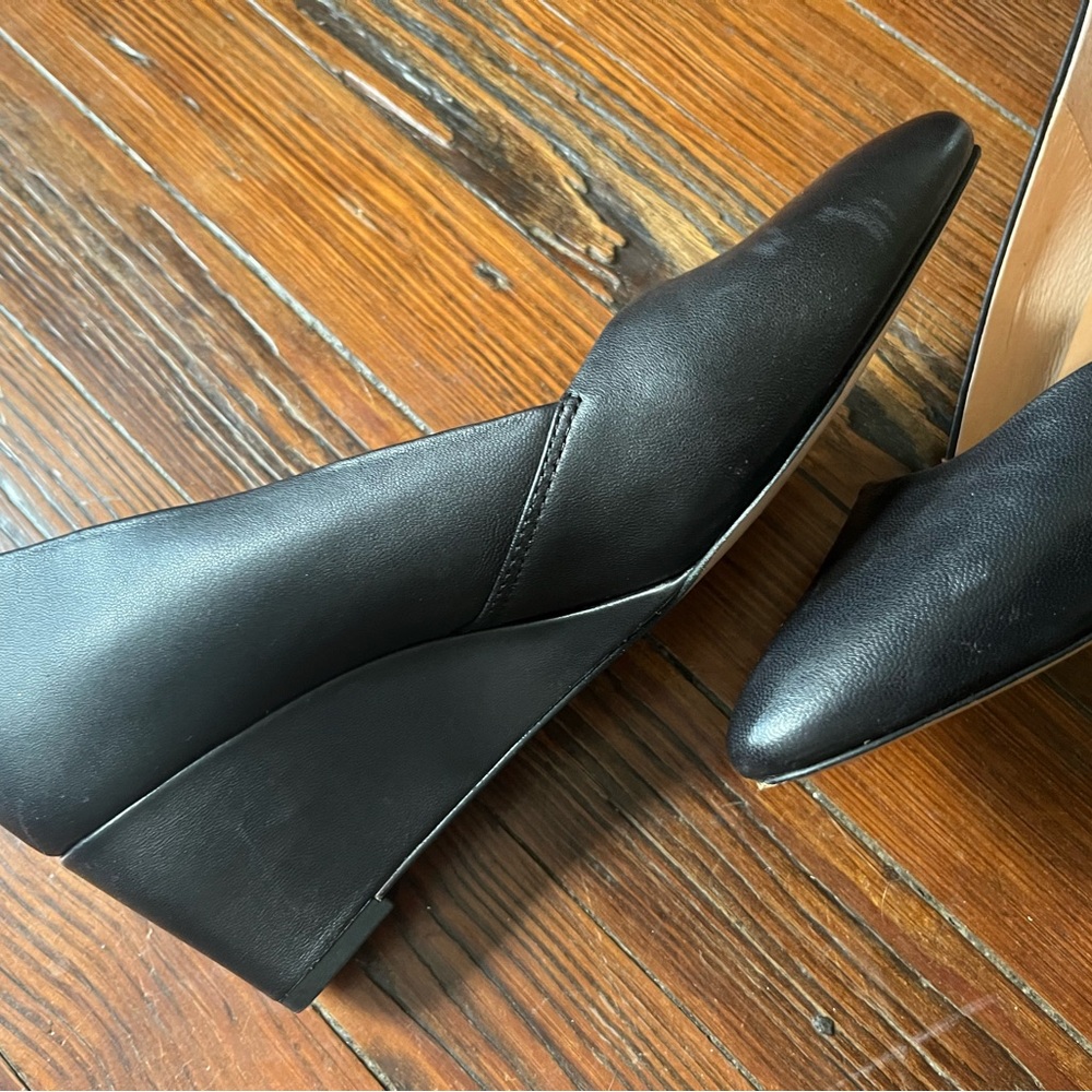 Corso Como Nelly  Black Leather Wedges - Picture 7 of 10